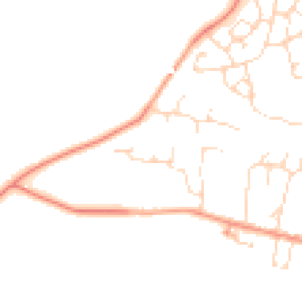 Daytime road noise heatmap for LE8 0XR