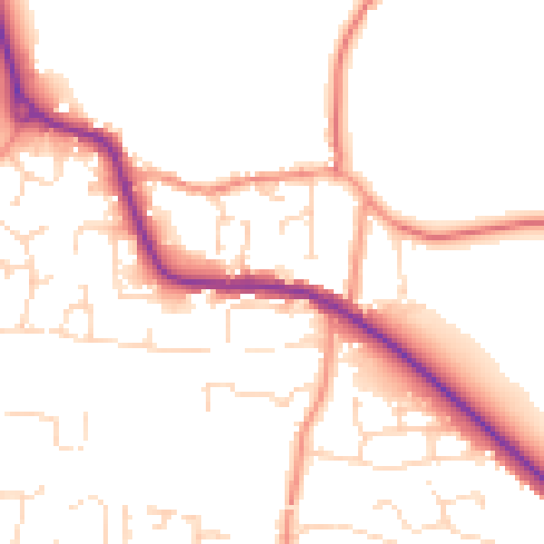 Daytime road noise heatmap for LE8 0XU