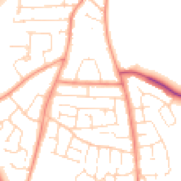 Daytime road noise heatmap for LE8 4AA