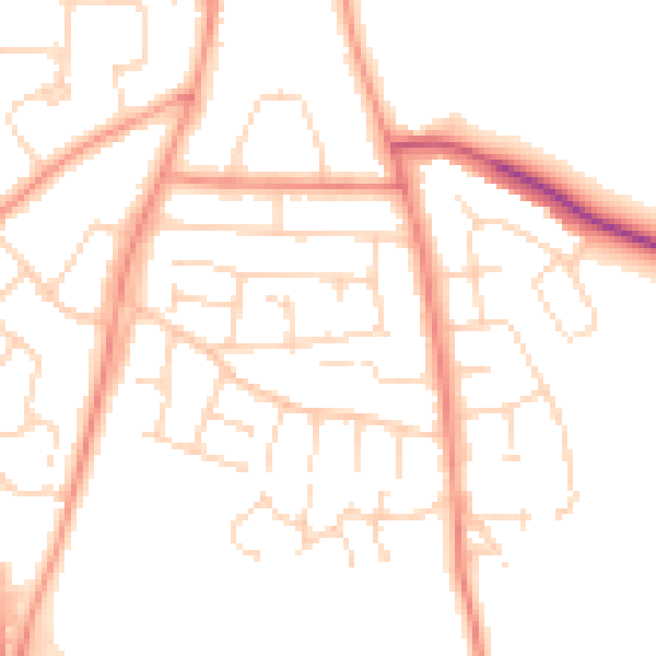 Daytime road noise heatmap for LE8 4AE