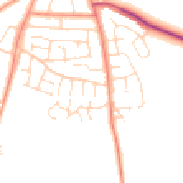 Daytime road noise heatmap for LE8 4AG