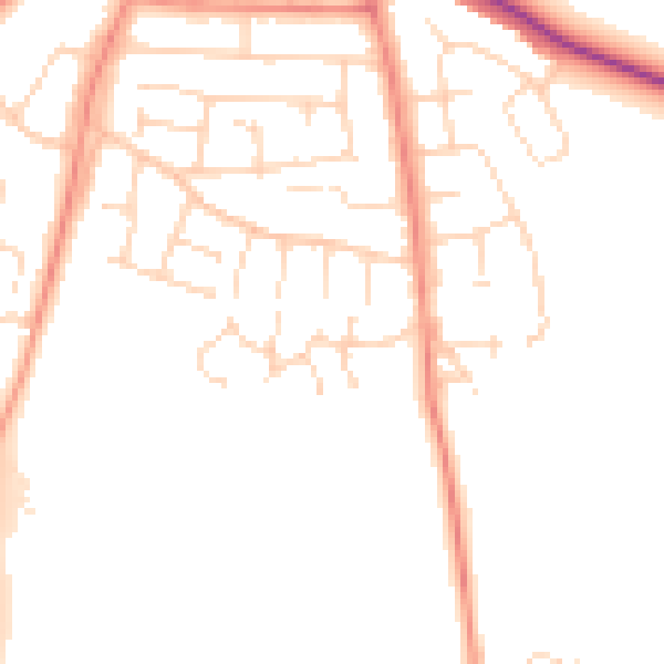Daytime road noise heatmap for LE8 4BH
