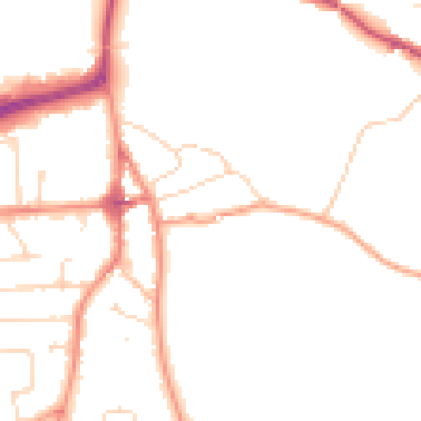 Daytime road noise heatmap for LE8 4FA