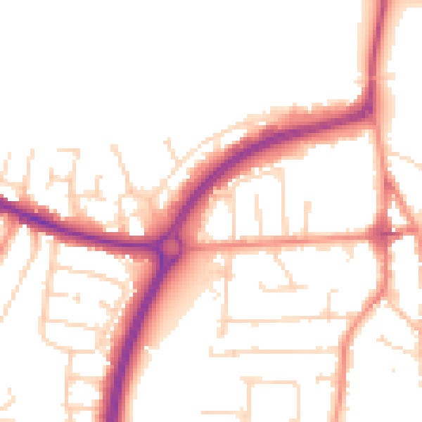 Daytime road noise heatmap for LE8 4FH