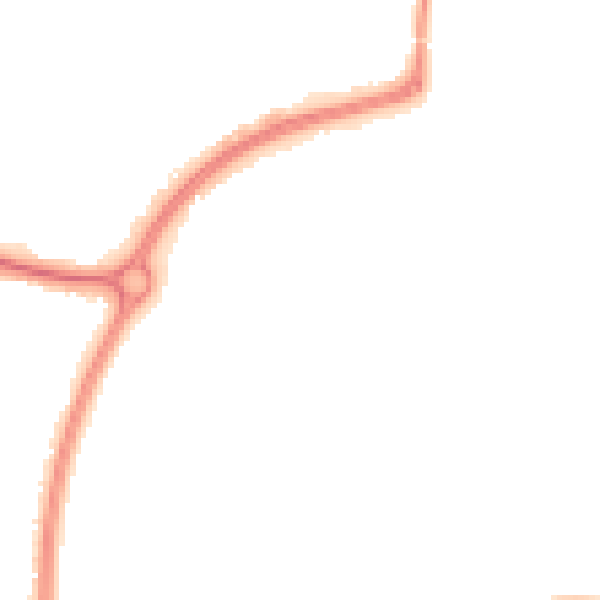 Night-time road noise heatmap for LE8 4GA