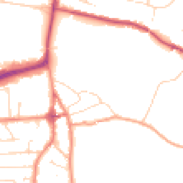 Daytime road noise heatmap for LE8 4GB