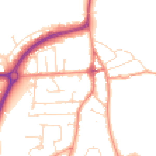 Daytime road noise heatmap for LE8 4GF