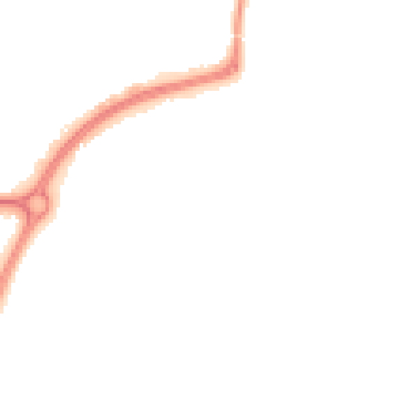 Night-time road noise heatmap for LE8 4GF