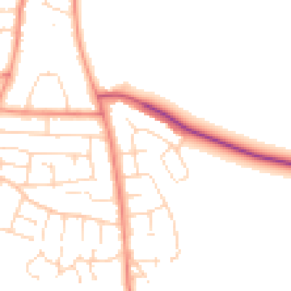 Daytime road noise heatmap for LE8 4HD