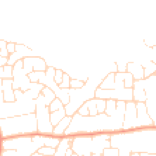Daytime road noise heatmap for LE8 5AF