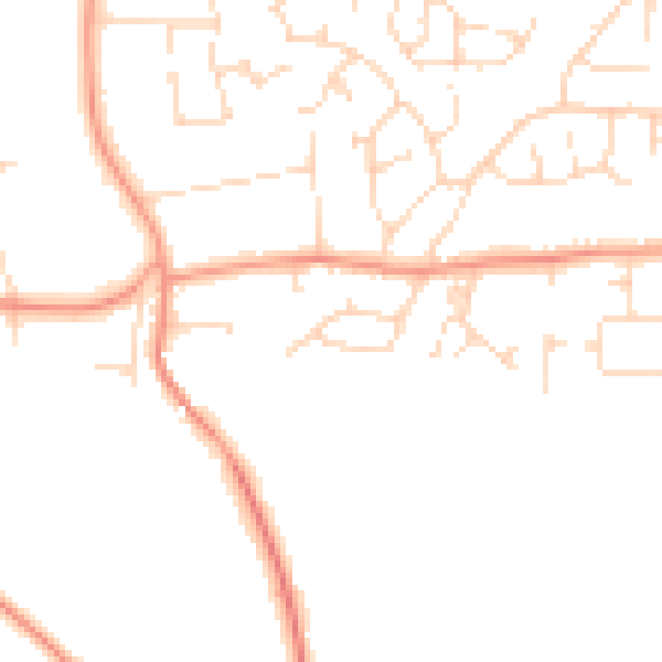 Daytime road noise heatmap for LE8 5PA