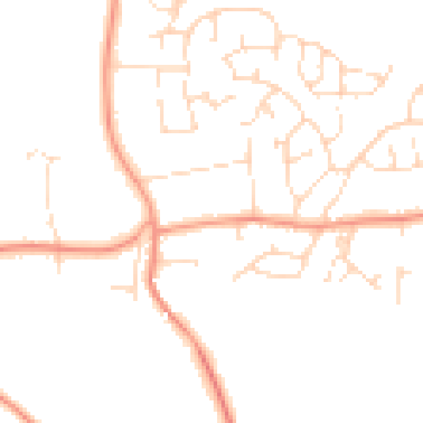 Daytime road noise heatmap for LE8 5PD