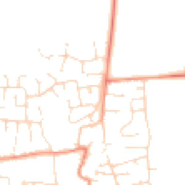 Daytime road noise heatmap for LE8 5QB