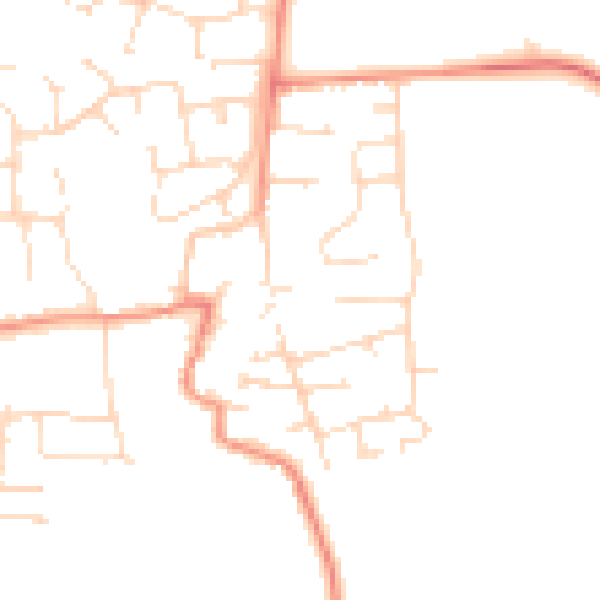 Daytime road noise heatmap for LE8 5QE