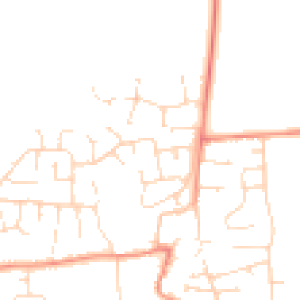 Daytime road noise heatmap for LE8 5QN