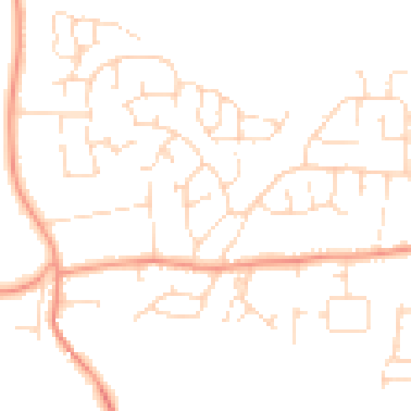 Daytime road noise heatmap for LE8 5RW