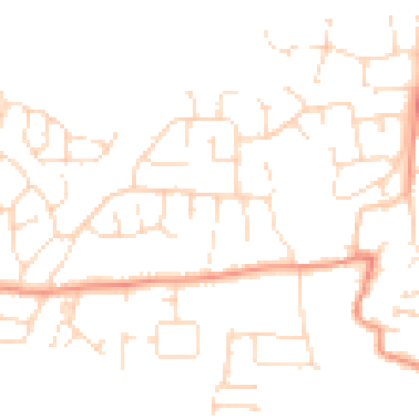 Daytime road noise heatmap for LE8 5SA
