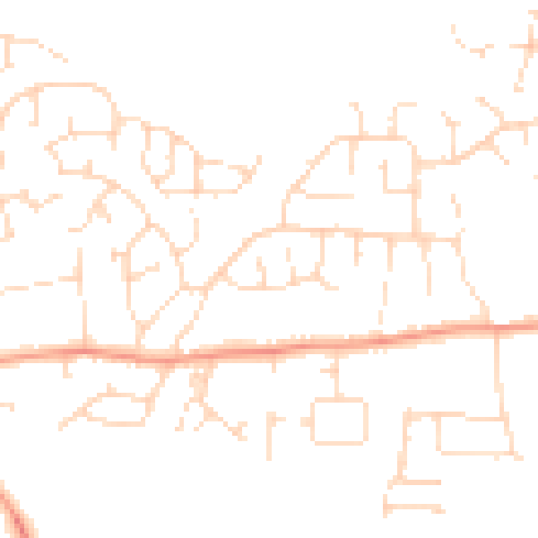 Daytime road noise heatmap for LE8 5SB