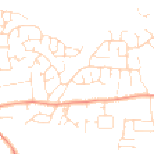 Daytime road noise heatmap for LE8 5SH