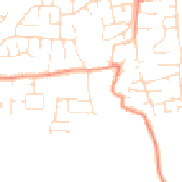 Daytime road noise heatmap for LE8 5SL