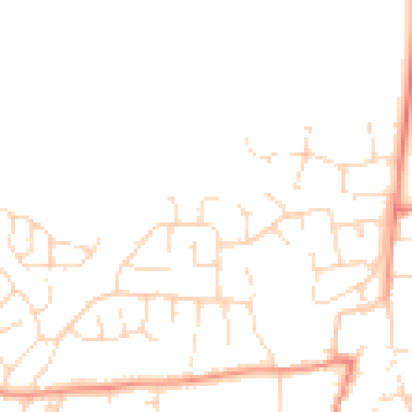 Daytime road noise heatmap for LE8 5TH