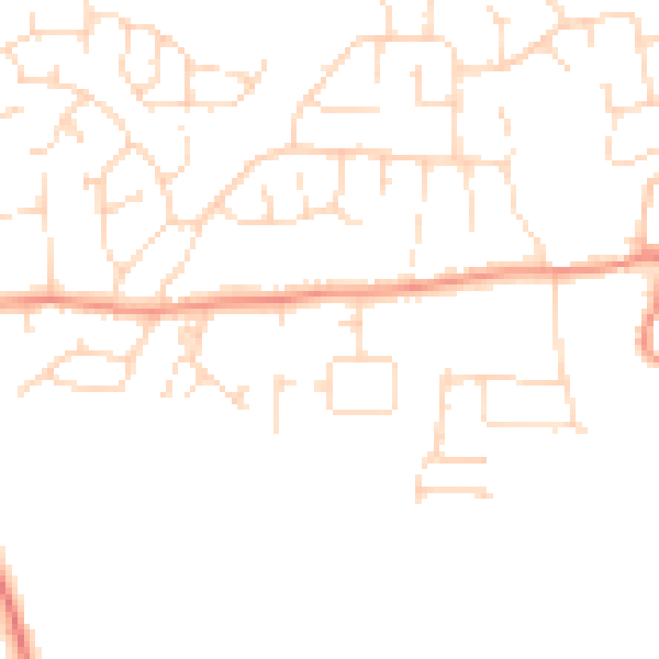 Daytime road noise heatmap for LE8 5UR