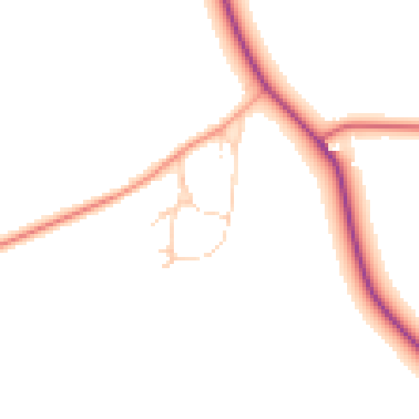 Daytime road noise heatmap for LE8 5UU