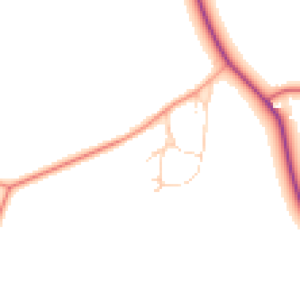 Daytime road noise heatmap for LE8 5WE