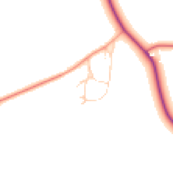 Daytime road noise heatmap for LE8 5WG