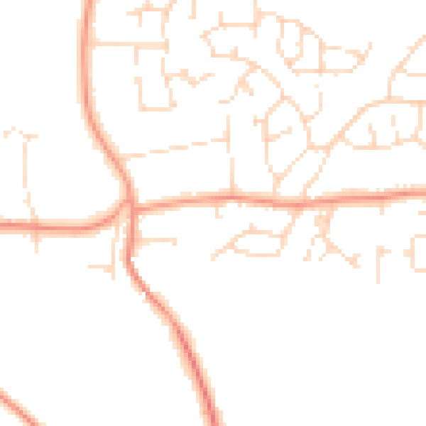Daytime road noise heatmap for LE8 5XE