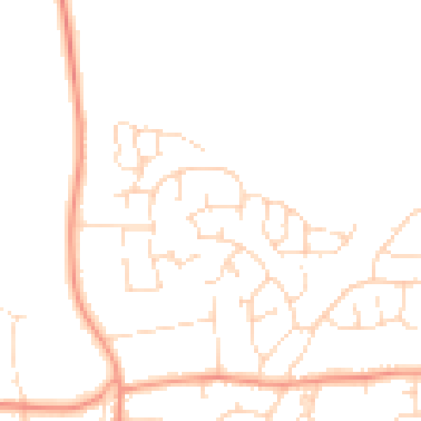 Daytime road noise heatmap for LE8 5XR