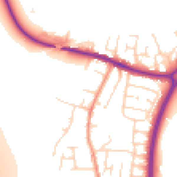Daytime road noise heatmap for LE8 6JB