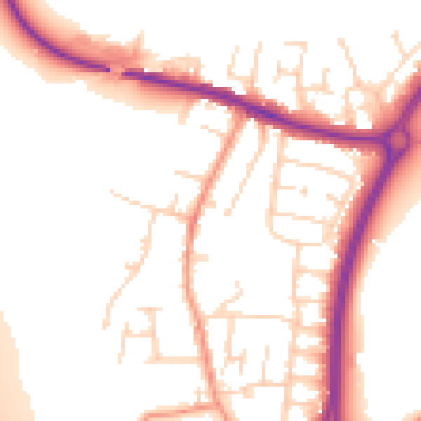 Daytime road noise heatmap for LE8 6JP