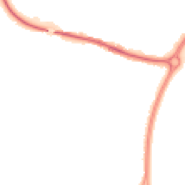 Night-time road noise heatmap for LE8 6JP