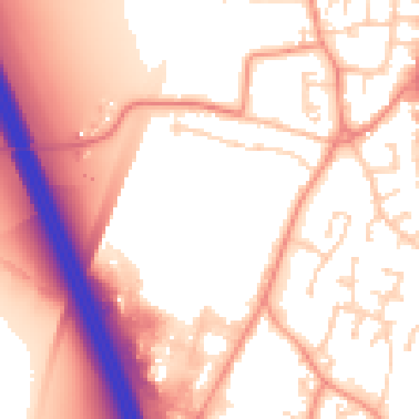 Daytime road noise heatmap for LE8 6LH