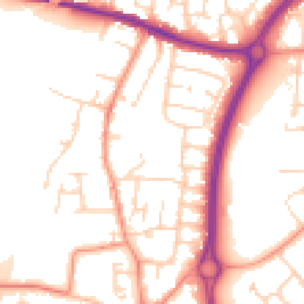 Daytime road noise heatmap for LE8 6LL