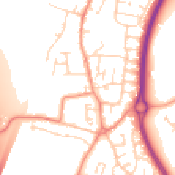 Daytime road noise heatmap for LE8 6LR