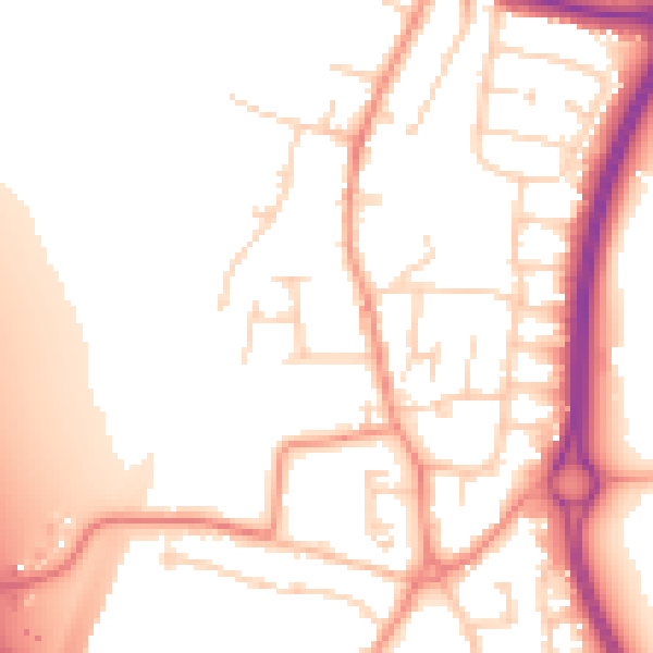 Daytime road noise heatmap for LE8 6NP