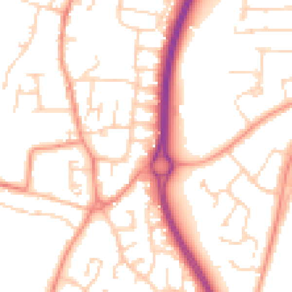 Daytime road noise heatmap for LE8 6NT