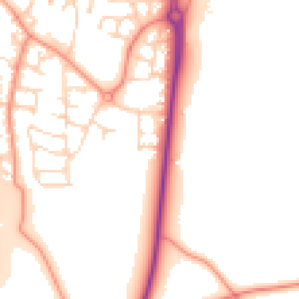 Daytime road noise heatmap for LE8 6PF