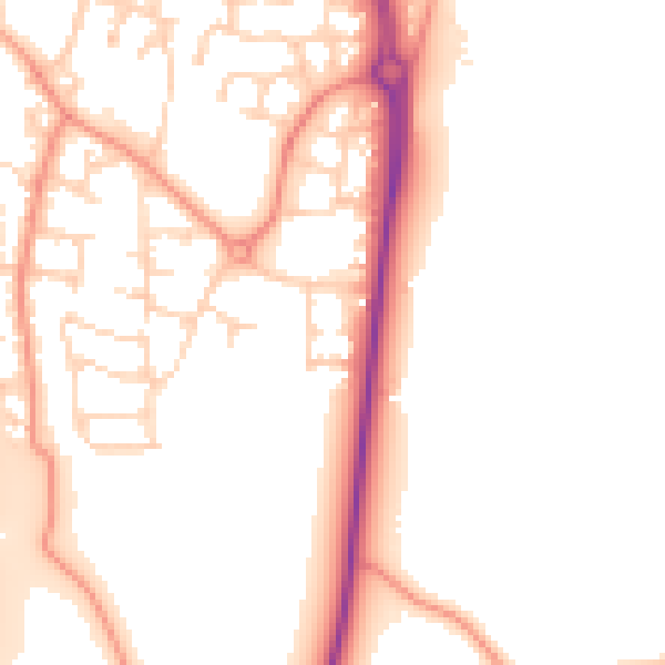 Daytime road noise heatmap for LE8 6PG