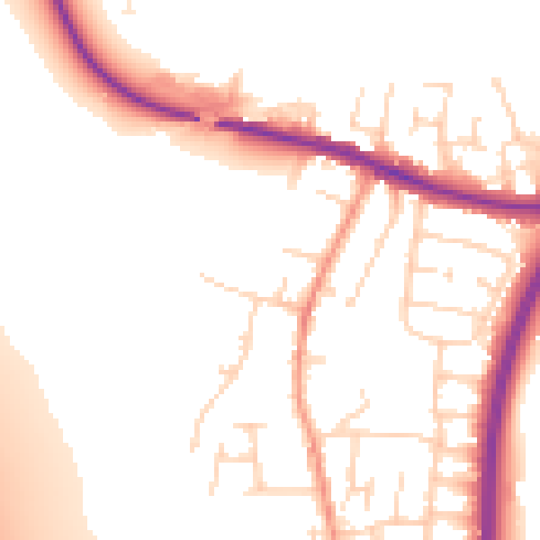 Daytime road noise heatmap for LE8 6PH