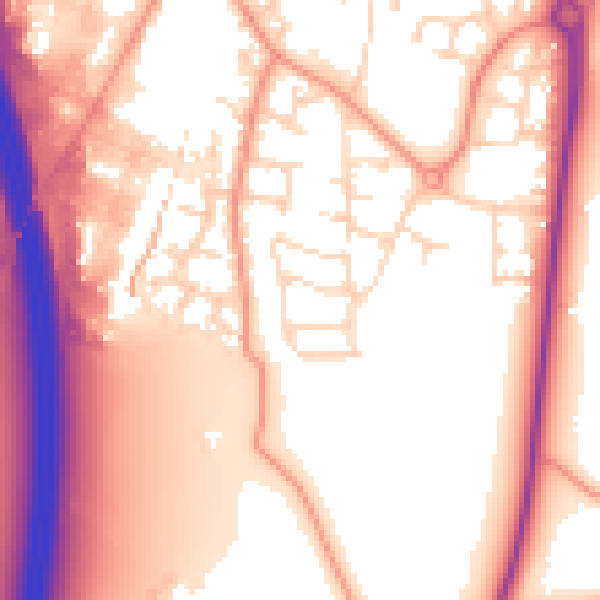 Daytime road noise heatmap for LE8 6RA