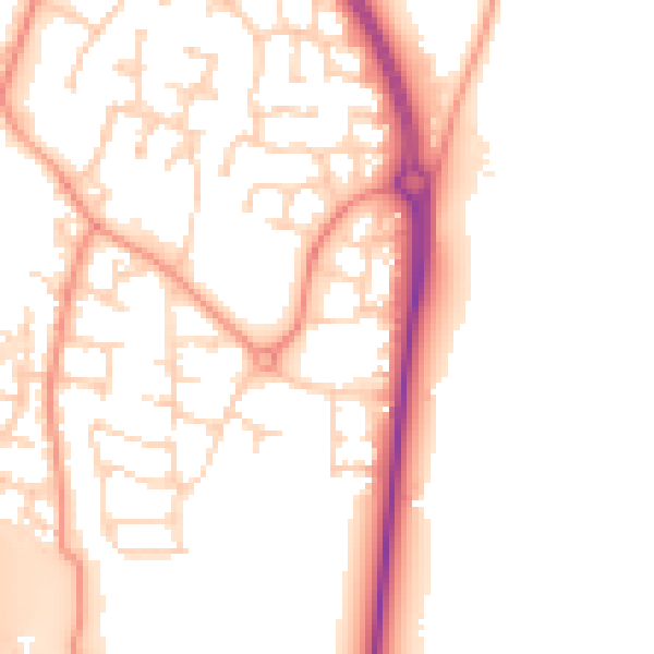 Daytime road noise heatmap for LE8 6WG