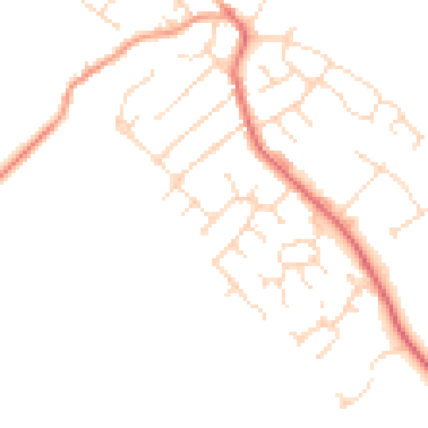Daytime road noise heatmap for LE8 8AE