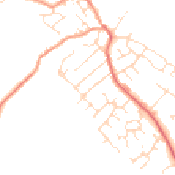 Daytime road noise heatmap for LE8 8AH