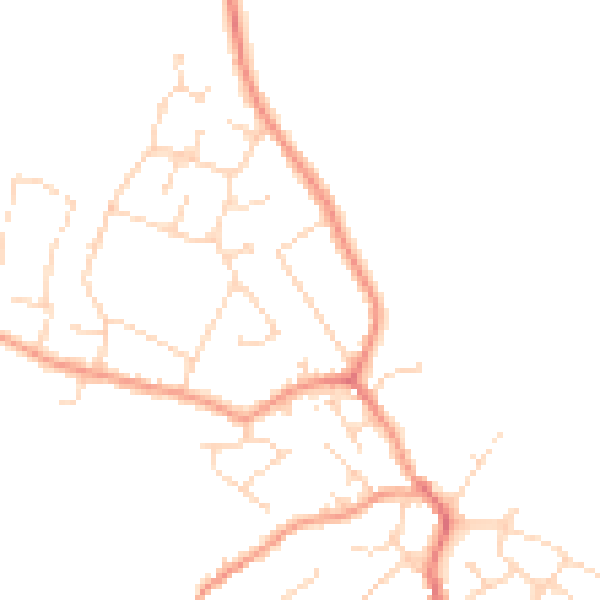 Daytime road noise heatmap for LE8 8BA