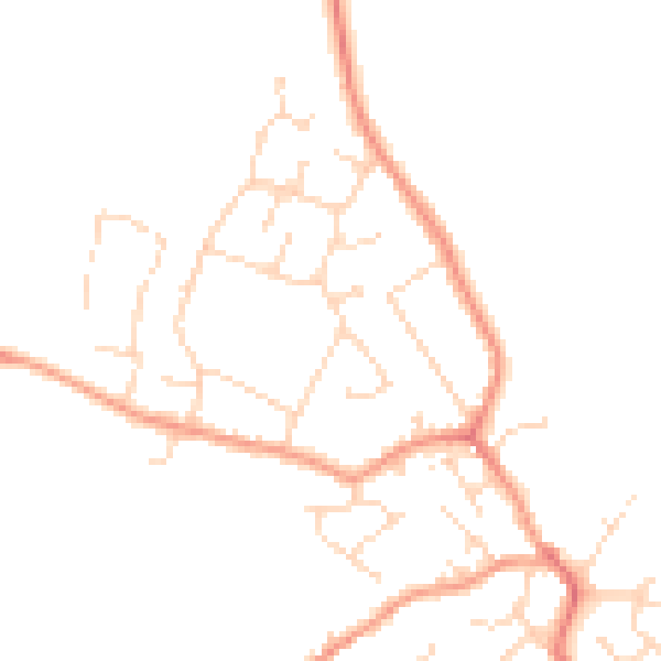 Daytime road noise heatmap for LE8 8BE