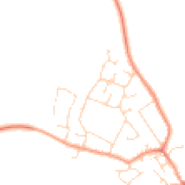 Daytime road noise heatmap for LE8 8BH