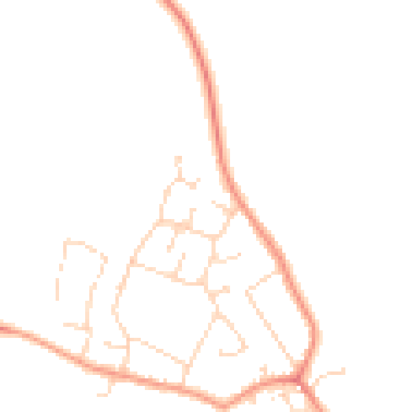 Daytime road noise heatmap for LE8 8BJ